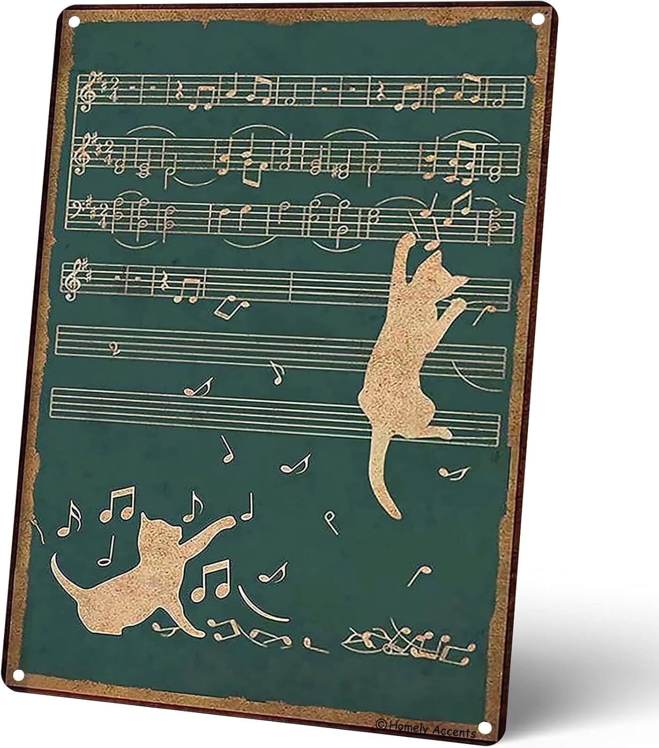 Home Office Gif - Homely Accents Abstrakte Katzen-Gitarren-Metallschilder, Vintage Wandkunst