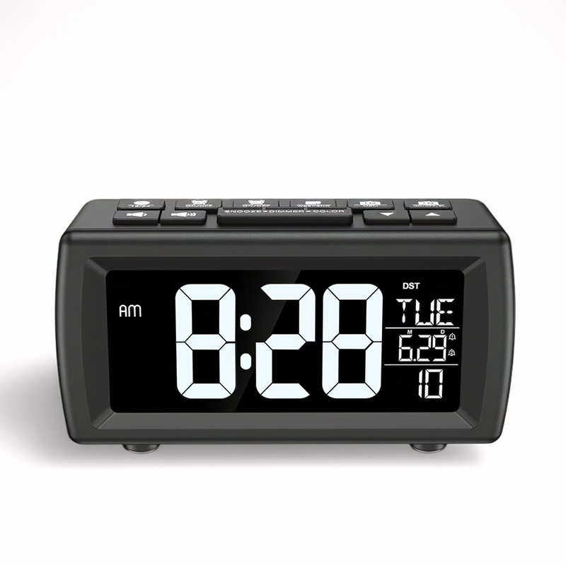 Led Desk Clock - FM-Radio-Wecker, Retro-Digital-Tischuhr für Nachttisch, Küche, Wohnzimmer,
