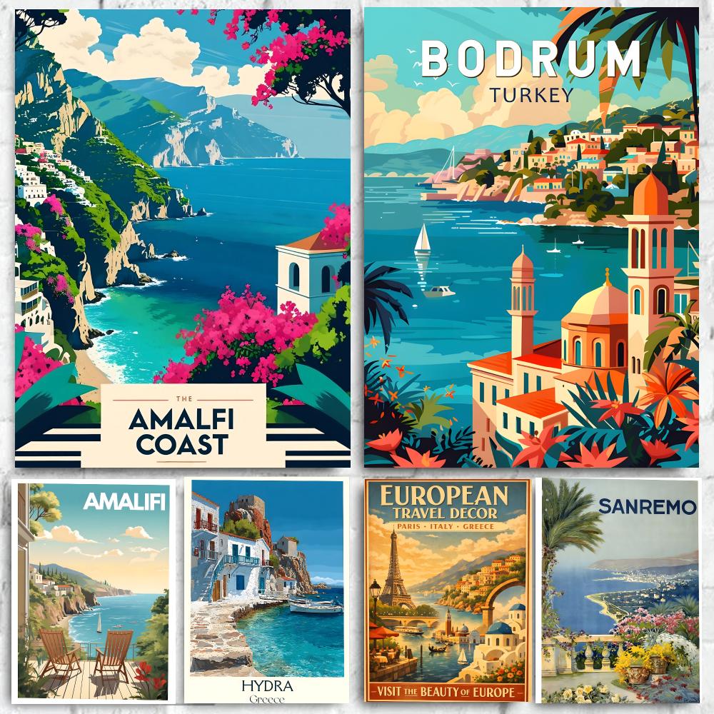 Home Office With View - Landschafts-Poster mit Blick auf das Mittelmeer