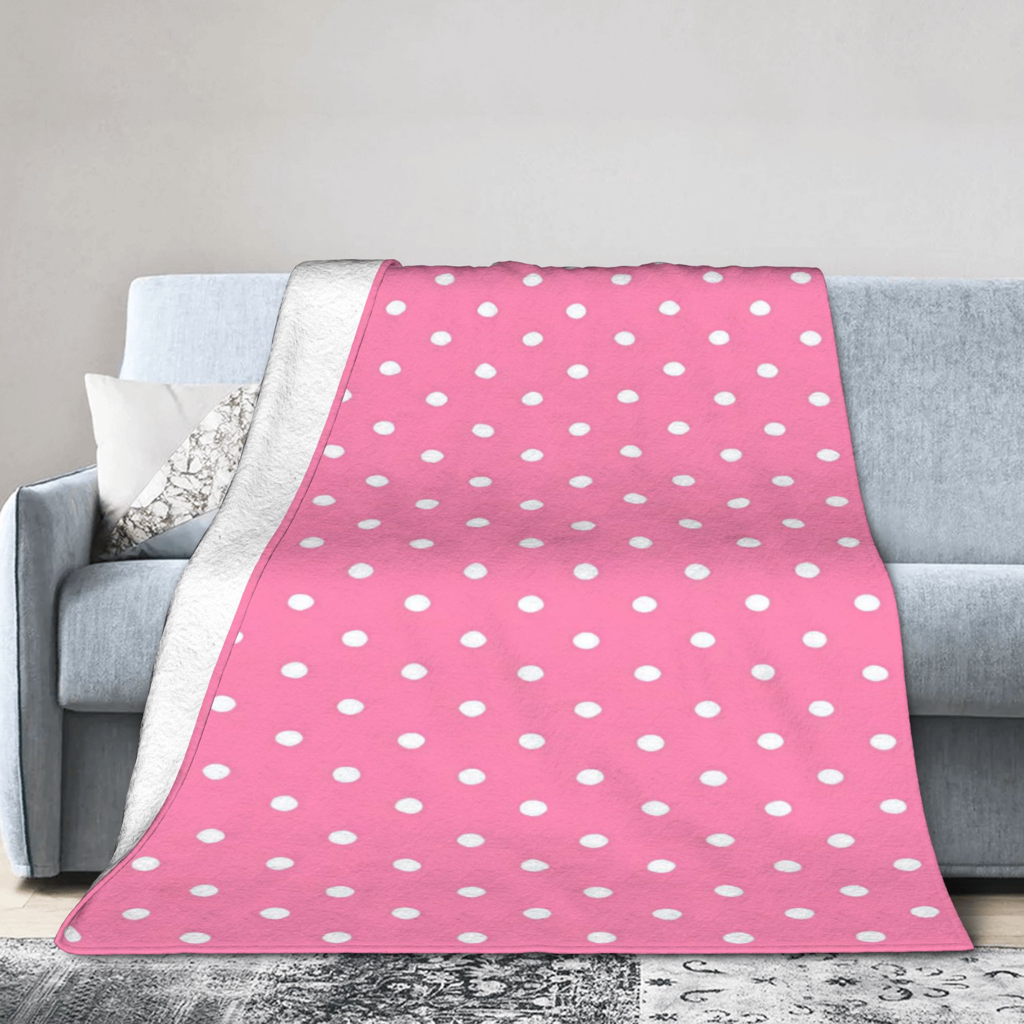Home Office Trend - Rosa Erdbeer-Muster Decken Hochwertige Superweiche Wohndecke