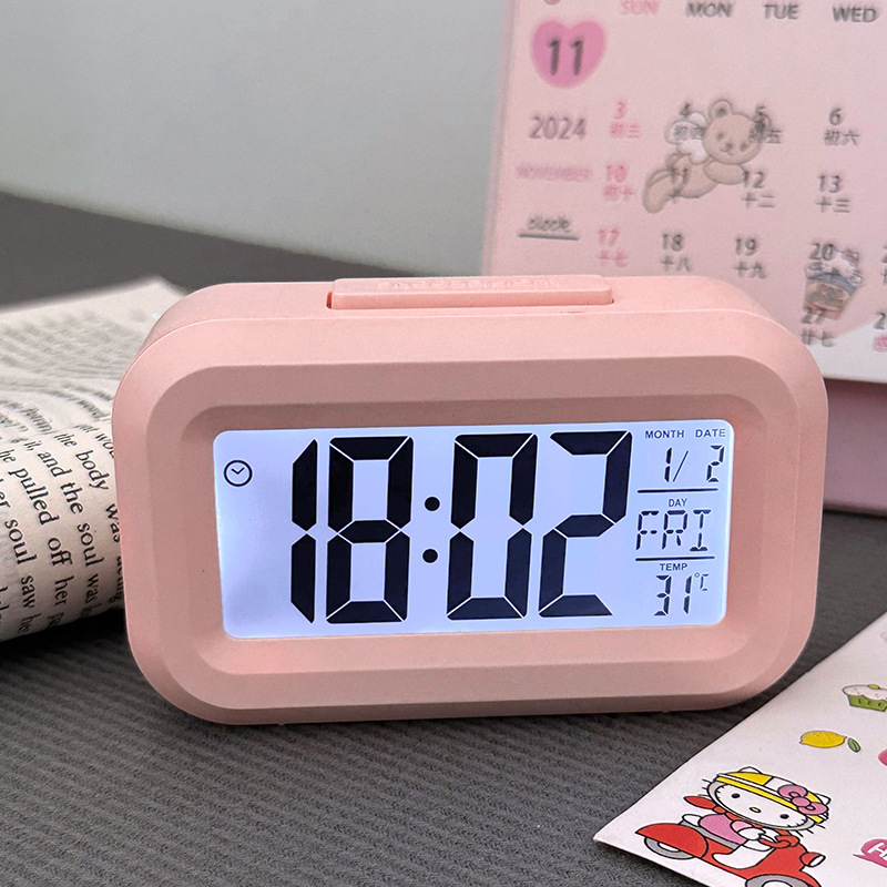 Led Desk Clock - Digitaler LED-Wecker mit Hintergrundbeleuchtung für Studenten,
