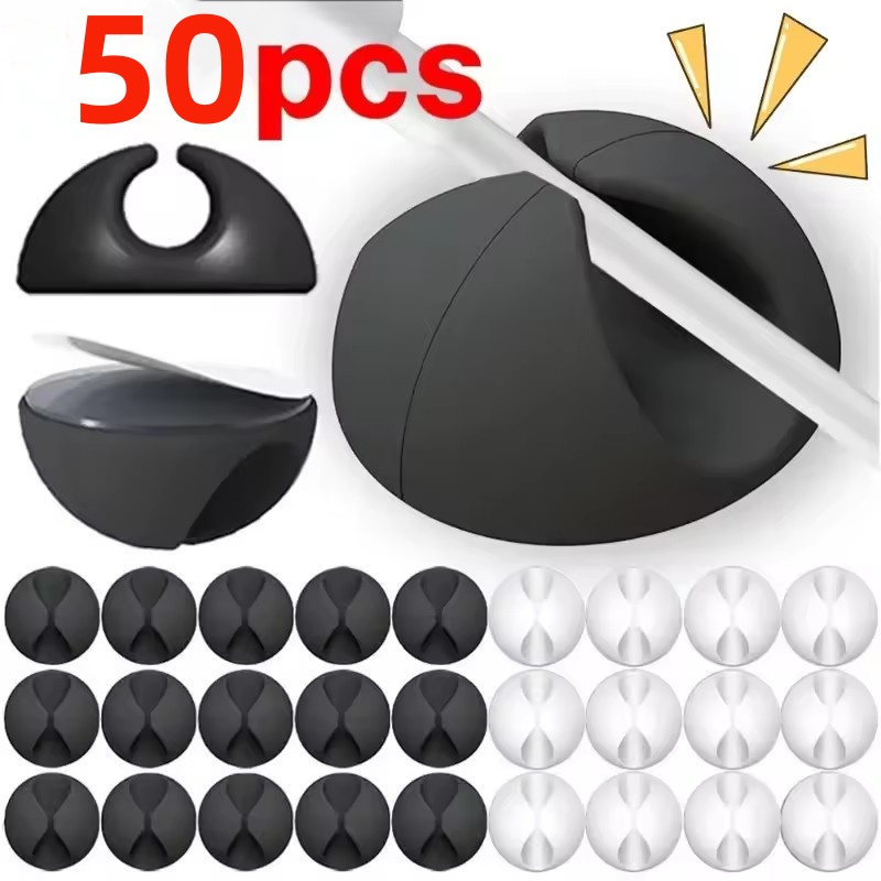 Home Office Setup - 5/50Pcs Kabel Clip Wickler Organizer Runde