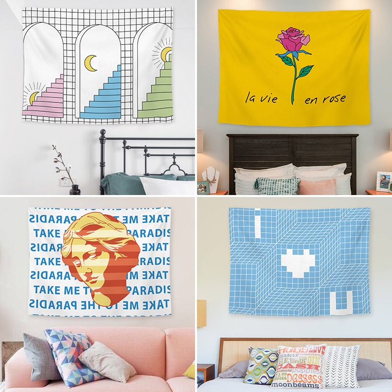 Home Office Backdrop - Abstrakte Cartoon Hintergrund Hängen Tuch Hause