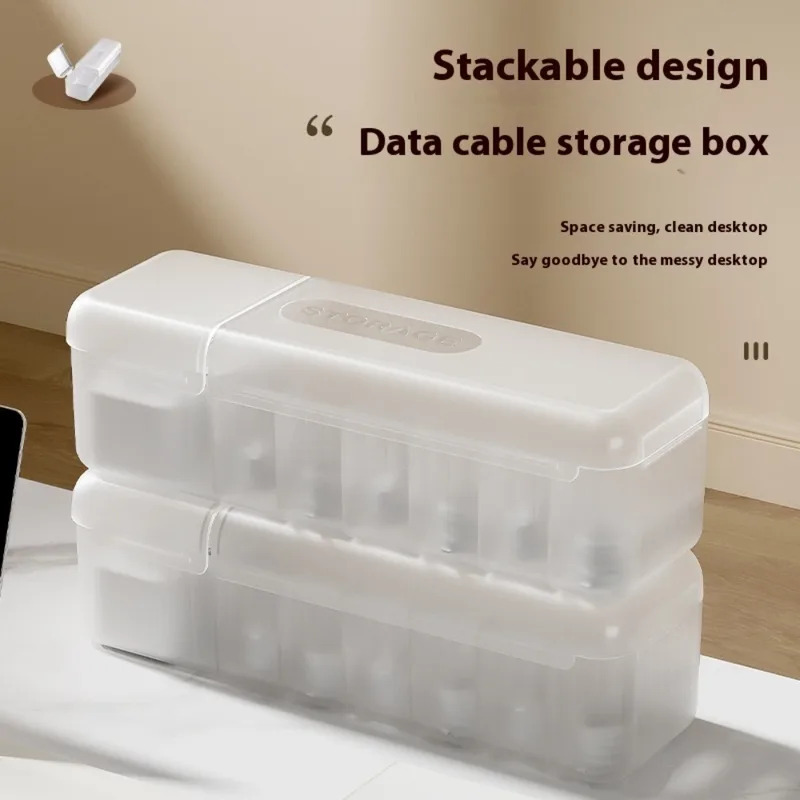 Cable Management Box - Neue Kabelaufbewahrungsbox Organizer Ladegerät-Kabelbox Daten-Kopfhörer-Aufbewahrungsbox mit