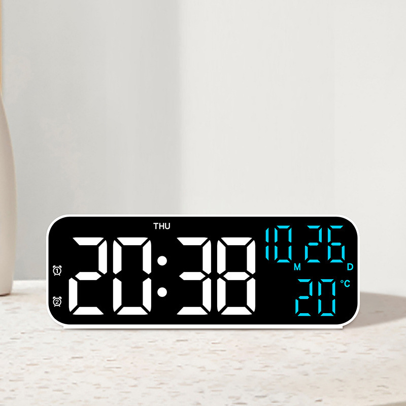Led Desk Clock - Einfache digitale Wecker Multifunktions-LED-Uhr Sprach steuerung