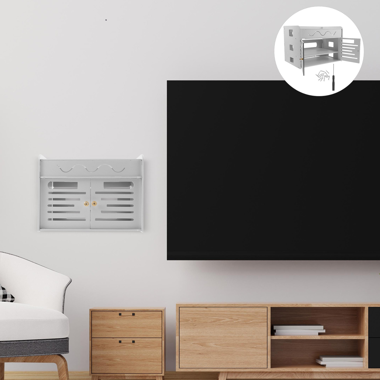 Cable Management Box - 3-lagige WLAN-Router-Aufbewahrungsbox, Organizer-Box für kabellose Router,