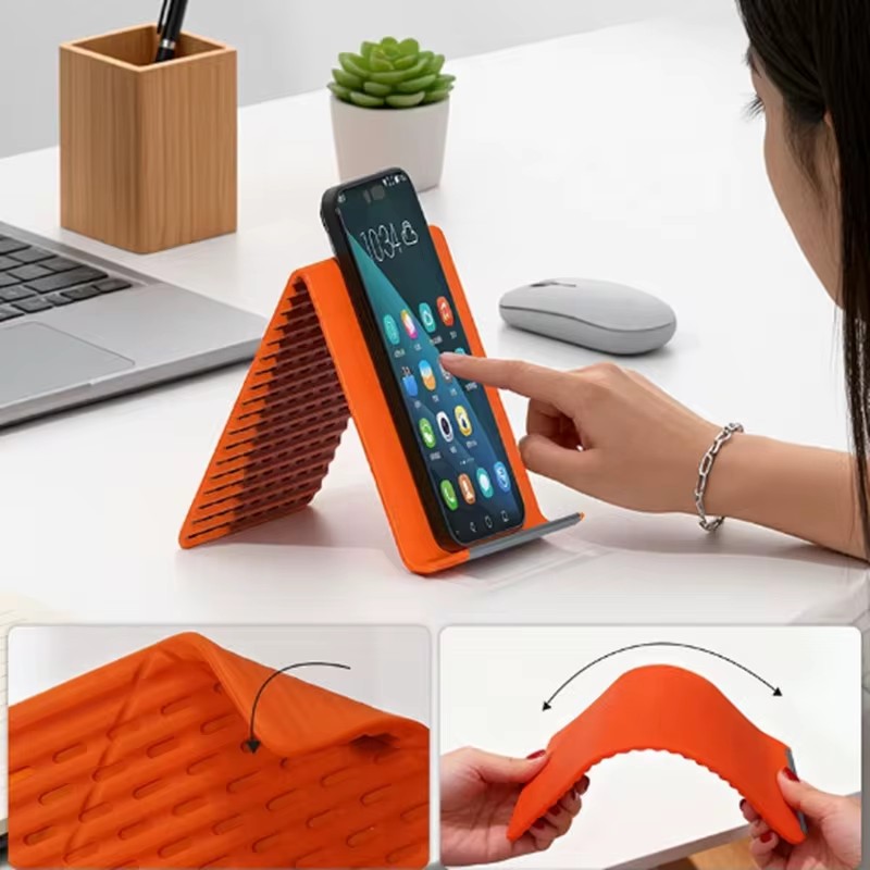 Home Office Setup - Flexibler, faltbarer Silikon-Handyhalter, tragbarer, verstellbarer Multi-Winkel-Tischständer