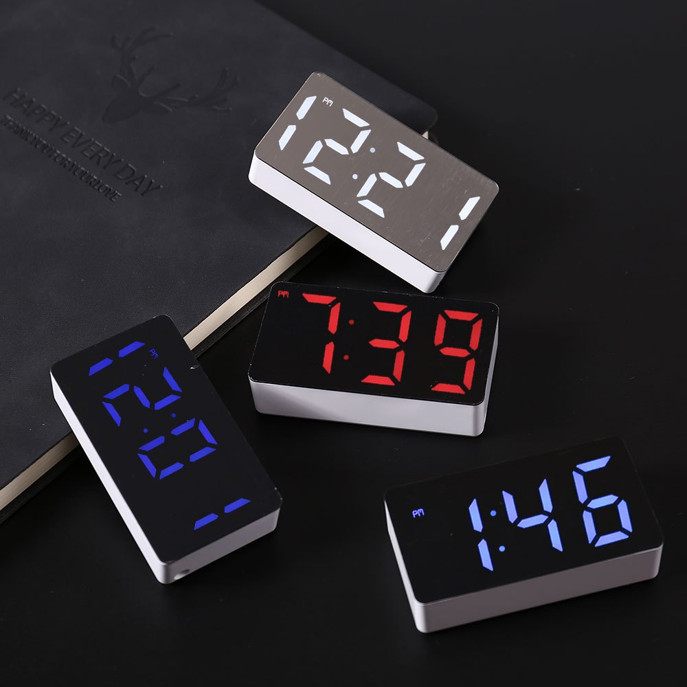 Led Desk Clock - LED elektronische Uhr Spiegel Wecker Heimtextilien