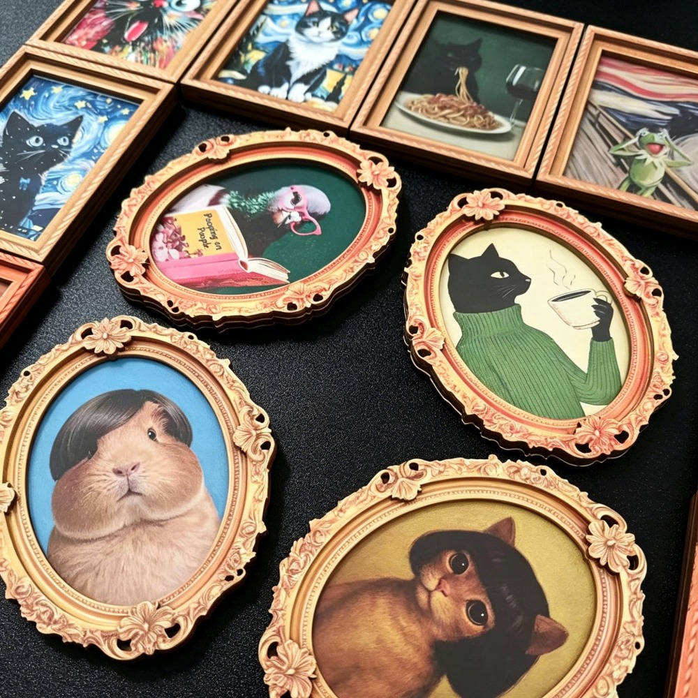Home Office Design - Niedlicher Katzen-Kühlschrankmagnet - Entzückendes Schwarz-Weiß-Katzen-Design, Perfekt