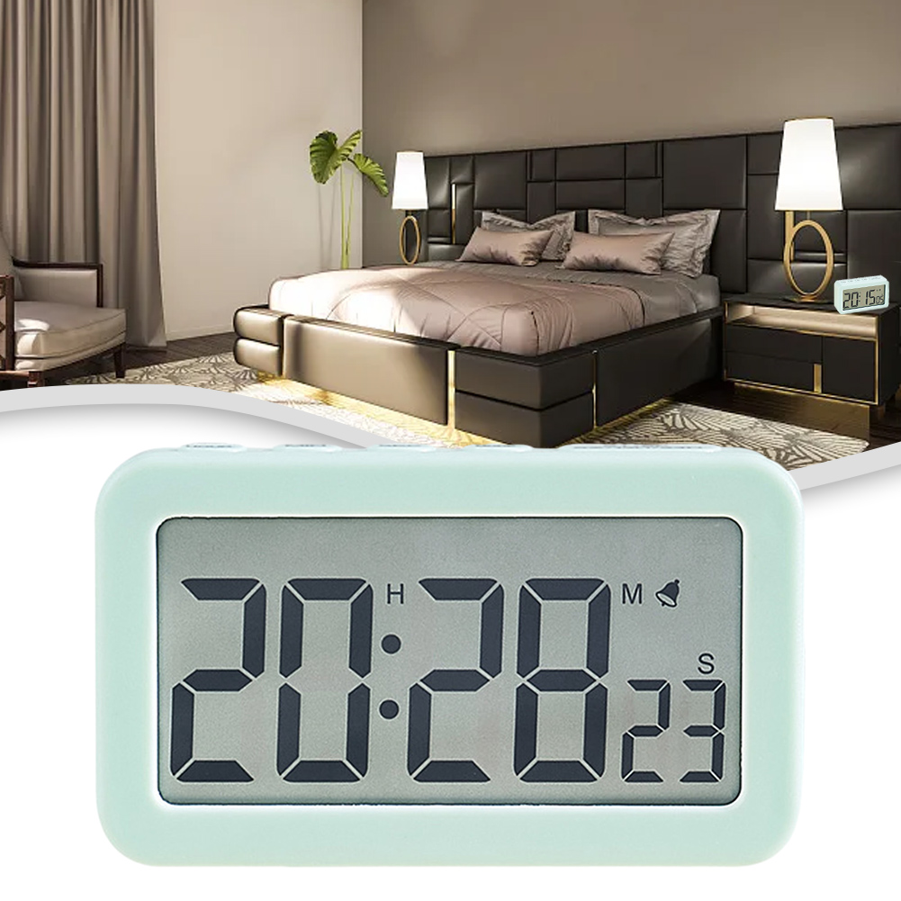 Led Desk Clock - Weiß-rosa-hellgrüner LED-Digitalwecker mit 12/24-Stunden-Datumsanzeige, Countdown und