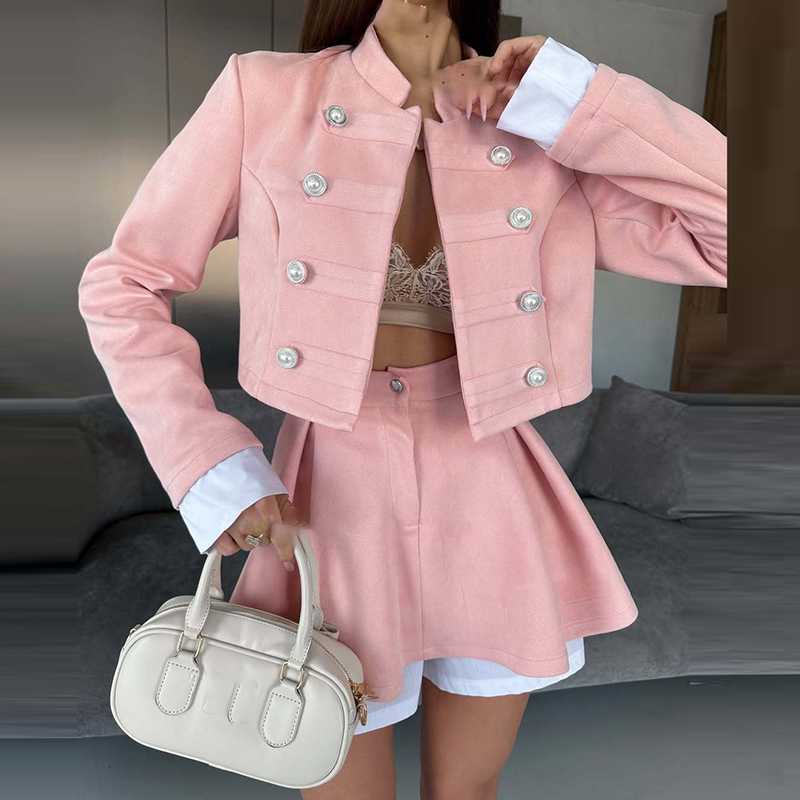 Home Office For Two - Lässiges Damen-Outfit mit Stehkragen für den