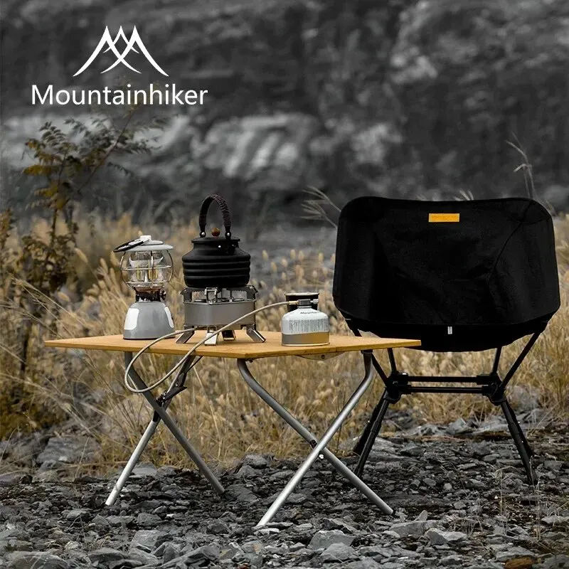 Desktop Organizer Bamboo - MOUNTAINHIKER 2/3 Bambus-Klapptisch für Outdoor-Camping, tragbarer,