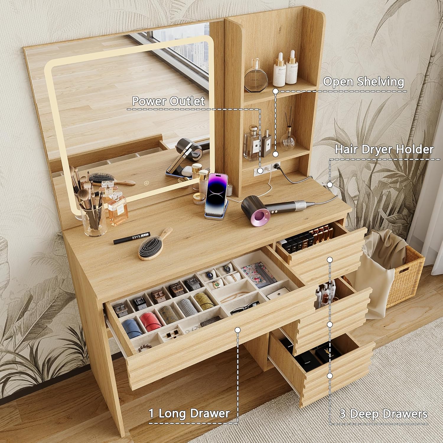 Schlafzimmer-Schminktisch-Set  – Desk Charging Station Bewertung und Preis