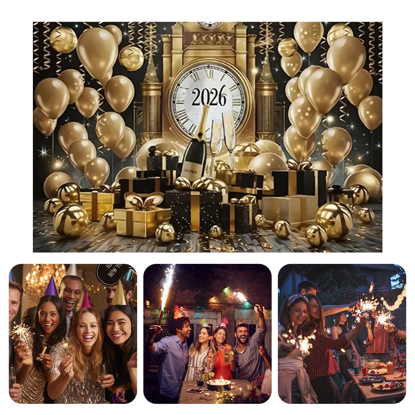 Frohes Neues Jahr-Banner, 7 x  – Home Office Backdrop Bewertung und Preis
