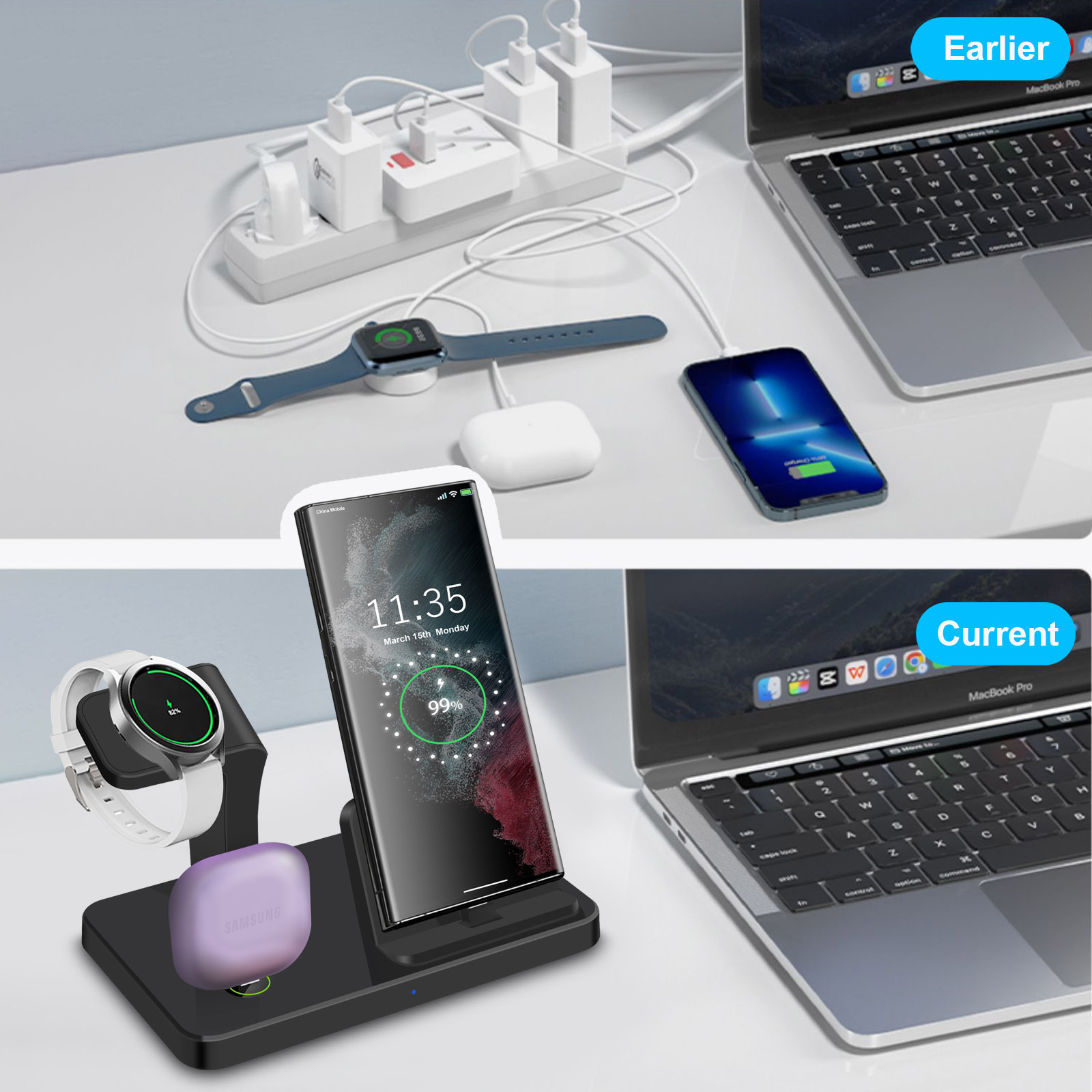 3-in-1 Schreibtisch-Dockingsta – Desk Charging Station Bewertung und Preis