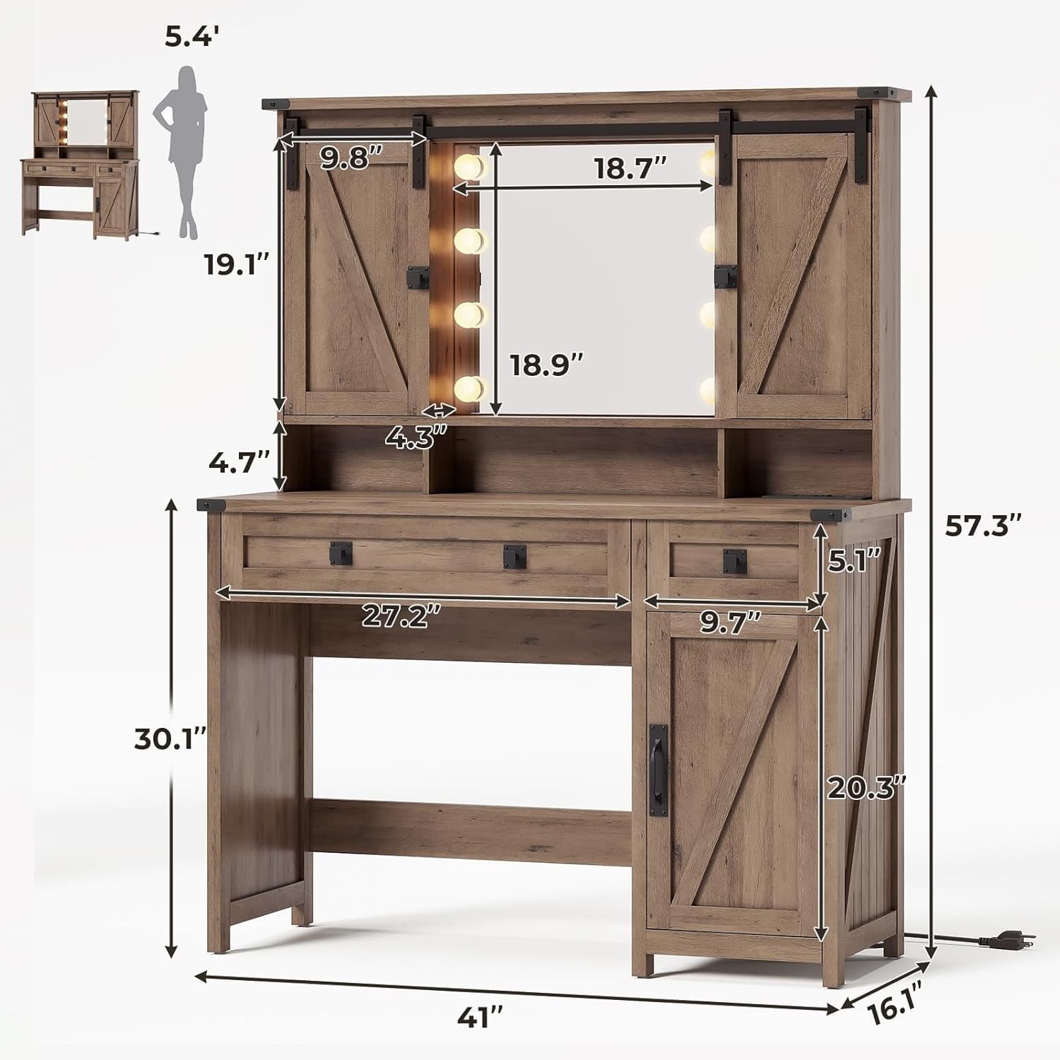 Farmhouse-Schminktisch aus rus – Desk Charging Station Bewertung und Preis