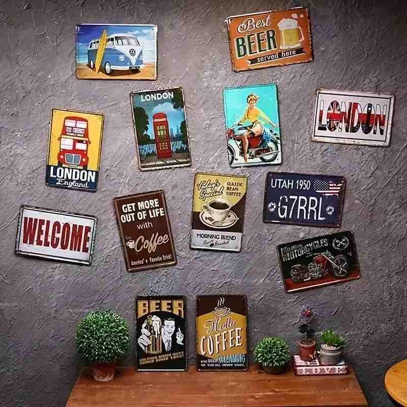 Vintage-Metallschild „Lake Wom – Home Office Gif Bewertung und Preis