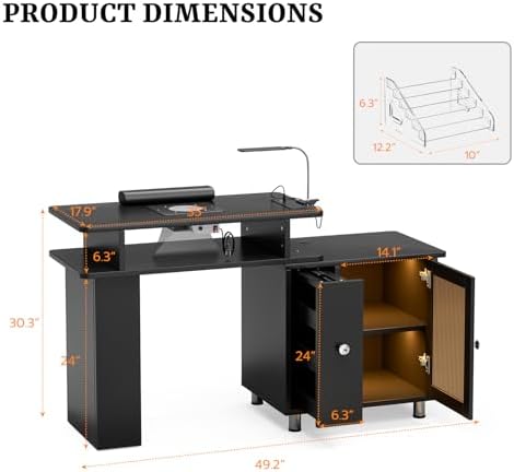 Manikürtisch mit LED-Licht & L – Desk Charging Station Bewertung und Preis
