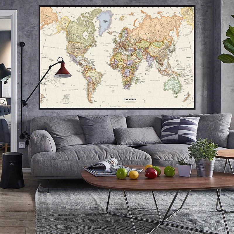 150 x 225 cm Retro-Weltkarte,  – Home Office Backdrop Bewertung und Preis