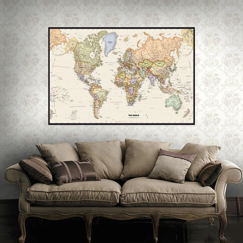 150 x 225 cm Retro-Weltkarte,  – Home Office Backdrop Bewertung und Preis