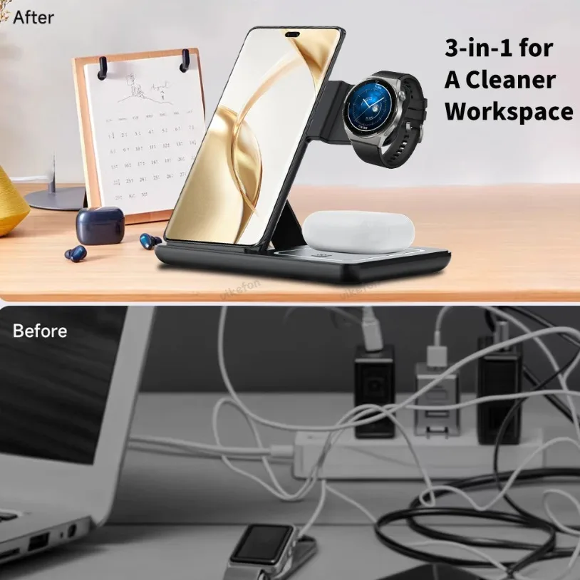 3-in-1 faltbarer kabelloser La – Desk Charging Station Bewertung und Preis