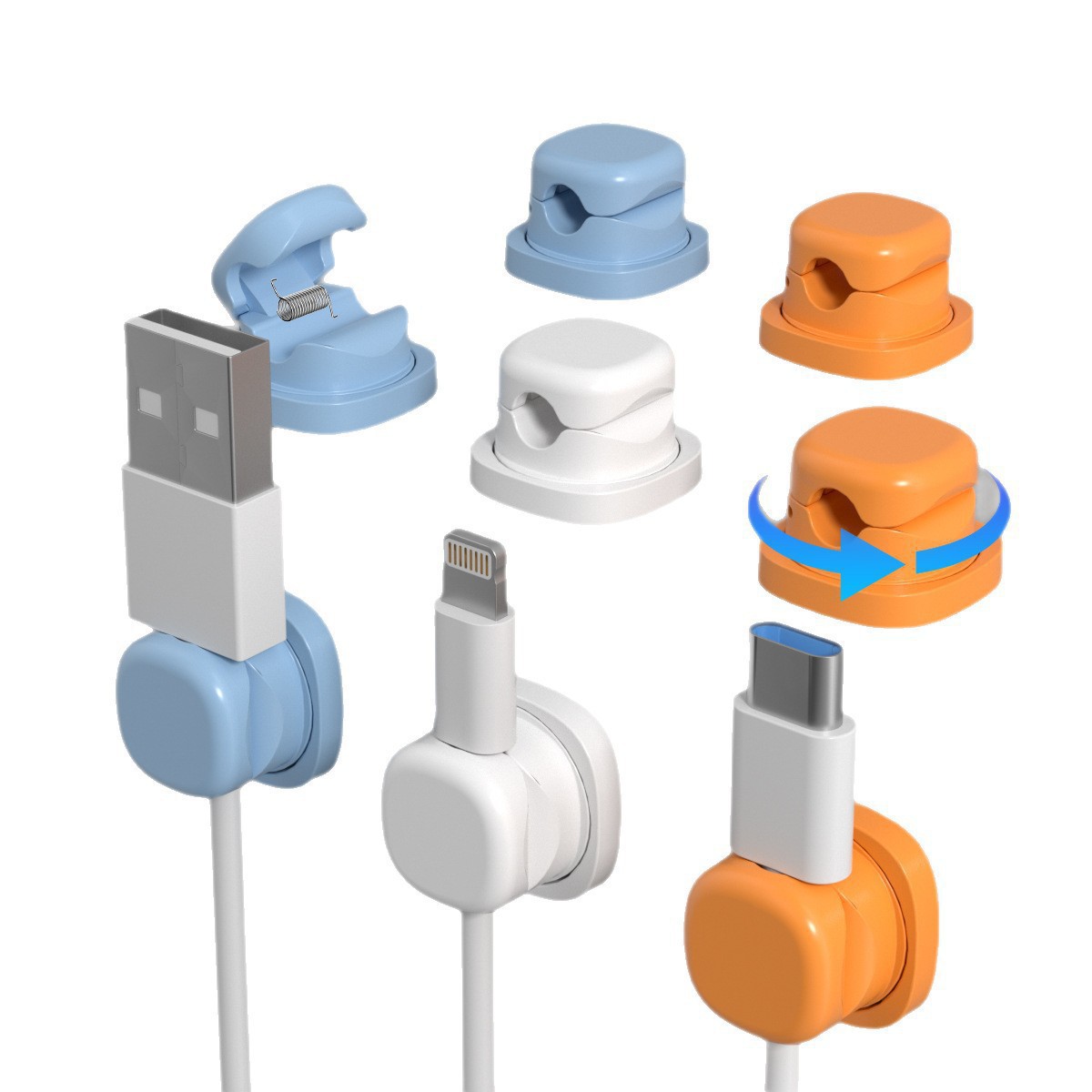 6-teiliger Mehrfarbiger Drehba – Cable Management Box Bewertung und Preis