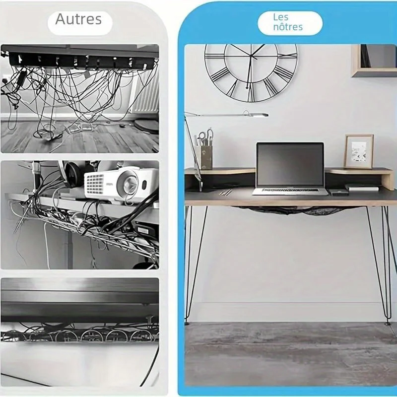 Kabelmanagementnetz unter dem  – Home Office Setup Bewertung und Preis