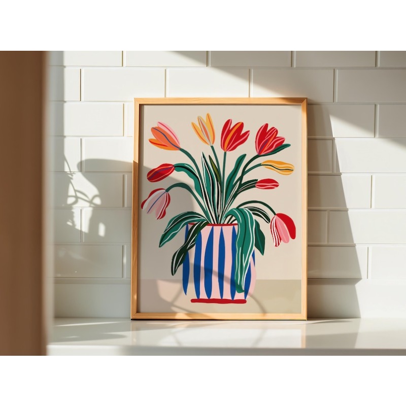 2 Stück Tulpenblumen-Leinwand- – Home Office For Two Bewertung und Preis