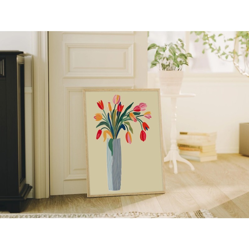 2 Stück Tulpenblumen-Leinwand- – Home Office For Two Bewertung und Preis