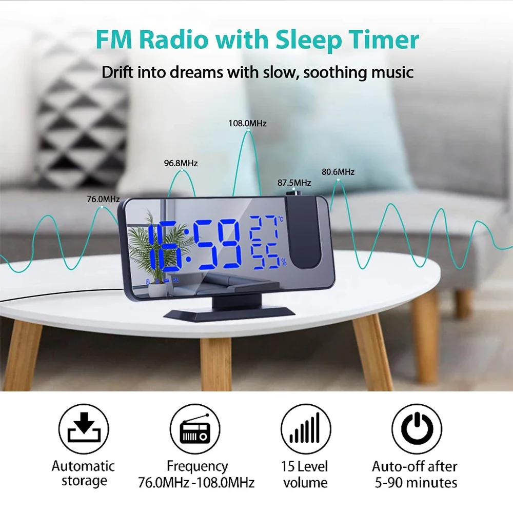 LED-Digitalprojektionswecker,  – Led Desk Clock Bewertung und Preis