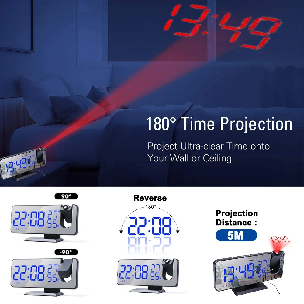 LED-Digitalprojektionswecker,  – Led Desk Clock Bewertung und Preis